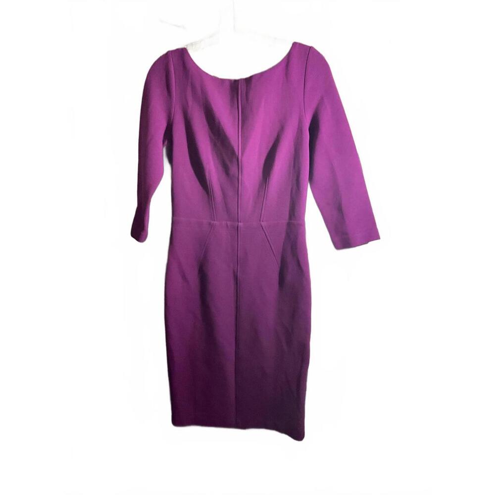 Elegant Purple Boden Midi Dress With 3/4 Sleeves 4r